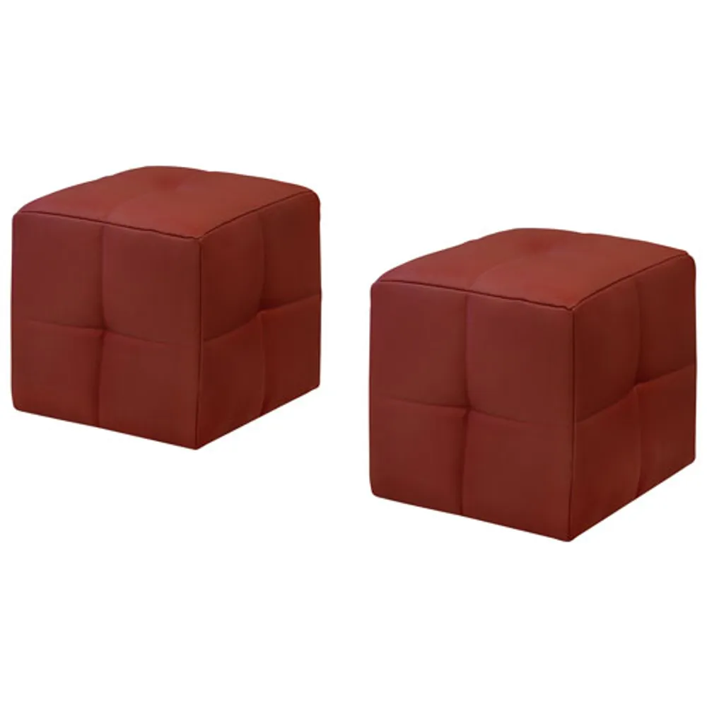 Footrest Ottoman (Set of 2) - Red