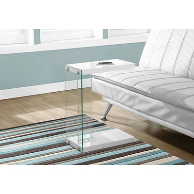 Contemporary Rectangular Accent Table - Glossy White