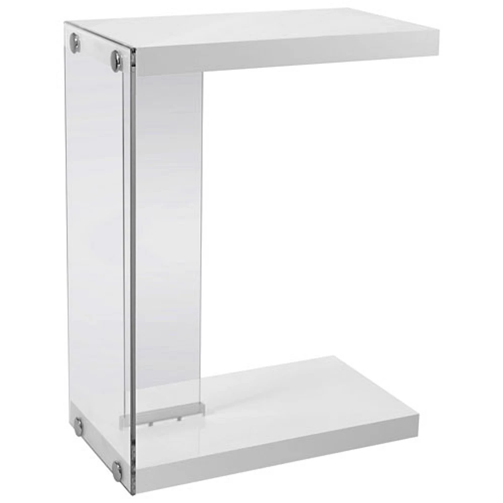 Table d'appoint rectangulaire contemporaine - Blanc lustré