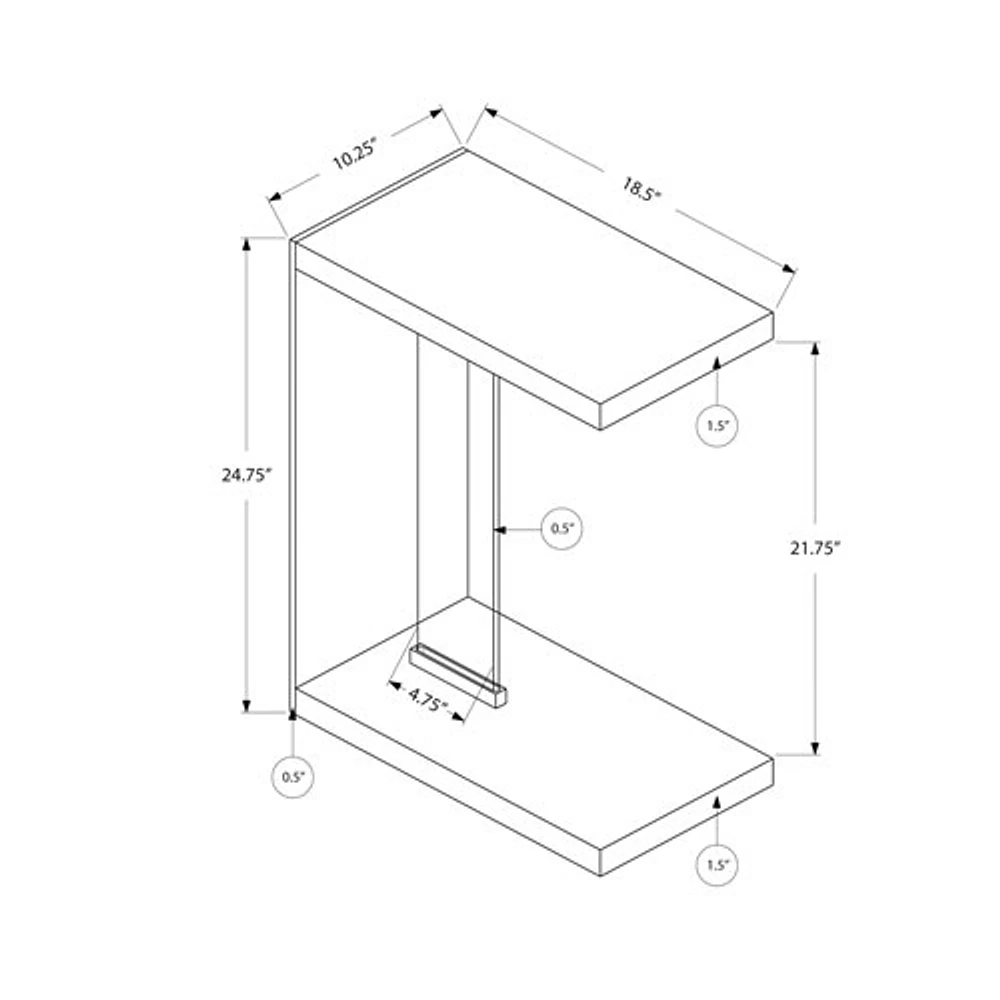 Contemporary Rectangular Accent Table - Glossy White