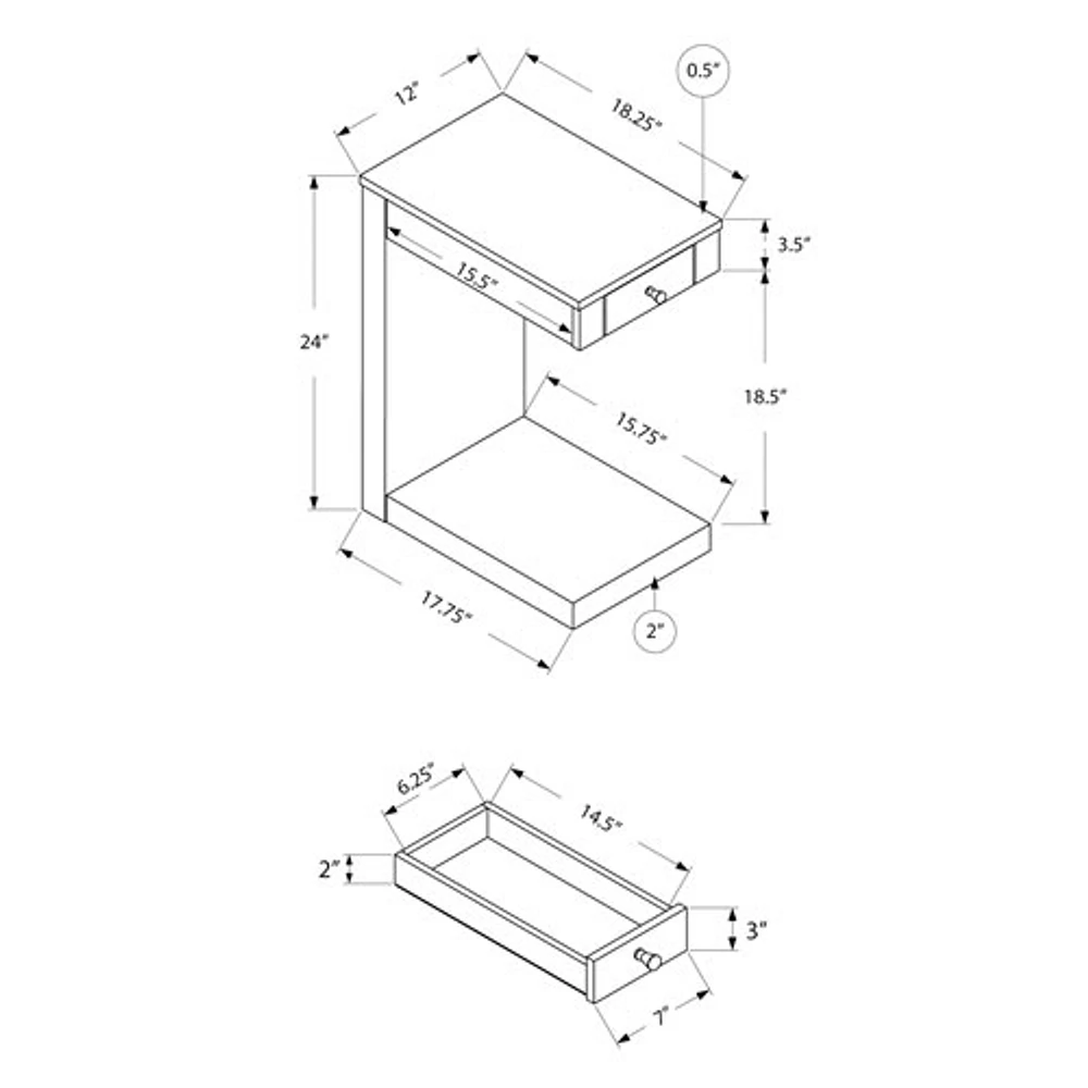 Contemporary Rectangular Accent Table