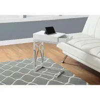Table d'appoint rectangulaire contemporaine - Blanc lustré