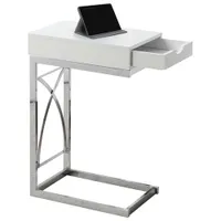 Table d'appoint rectangulaire contemporaine - Blanc lustré