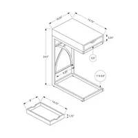 Table d'appoint rectangulaire contemporaine - Blanc lustré
