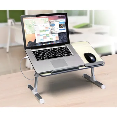 Aluratek Ergonomic Laptop Cooling Table with Fan