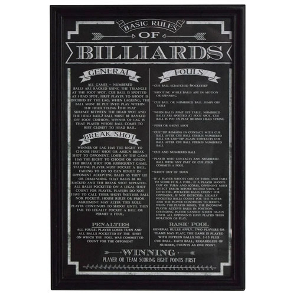 Hathaway Billiard Game Rules (BG2029BL) - Black