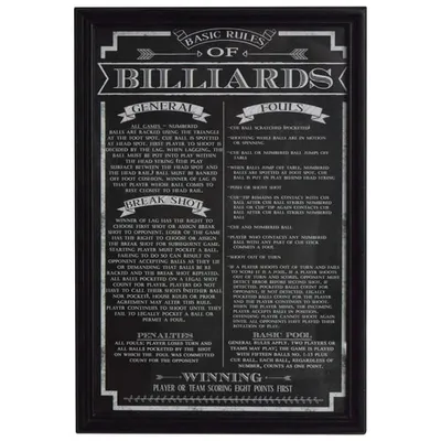 Hathaway Billiard Game Rules (BG2029BL) - Black