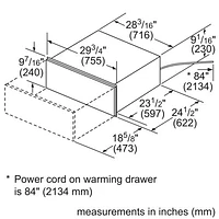 Tiroir chauffe-plats de 29,8 po et 2,2 pi³ de Bosch (HWD5051UC) - Acier inoxydable - Boîte ouverte