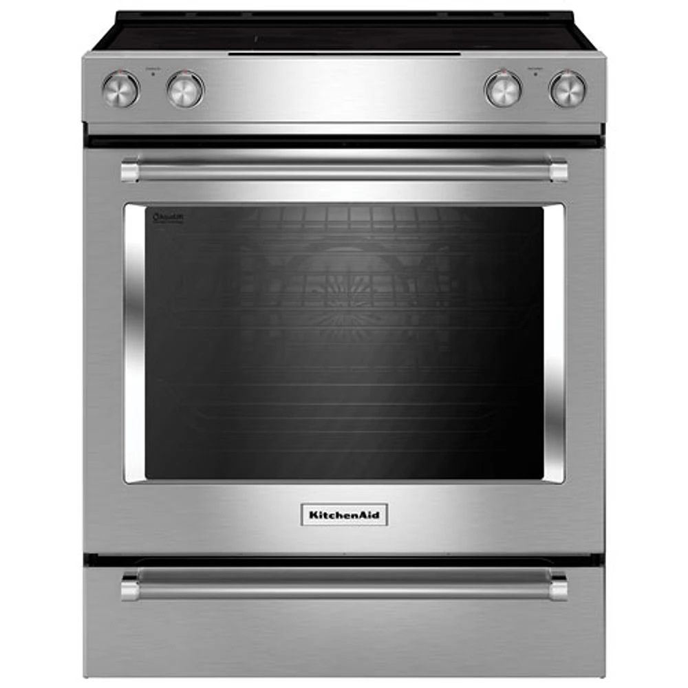 KitchenAid 30" 6.4 Cu. Ft. Self-Clean Convection Slide-In Range - Stainless Steel - Open Box