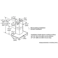 Hotte cheminée murale de 30 po de Bosch (HCB50651UC) - Acier inoxydable - Boîte ouverte