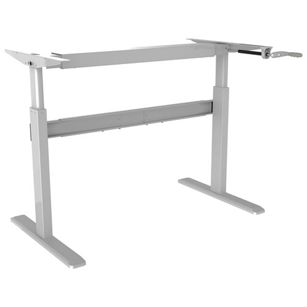 Contemporary Cranked Sit-Stand Desk Frame - White