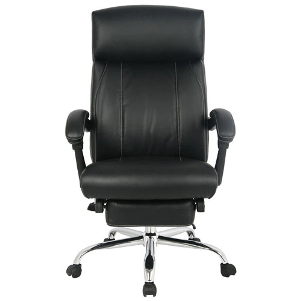 Fauteuil de bureau ergonomique à dossier élevé de TygerClaw - Noir