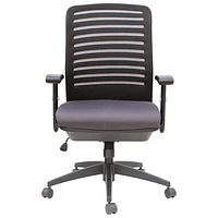 Fauteuil de bureau ergonomique en tissu à dossier élevé de TygerClaw - Noir