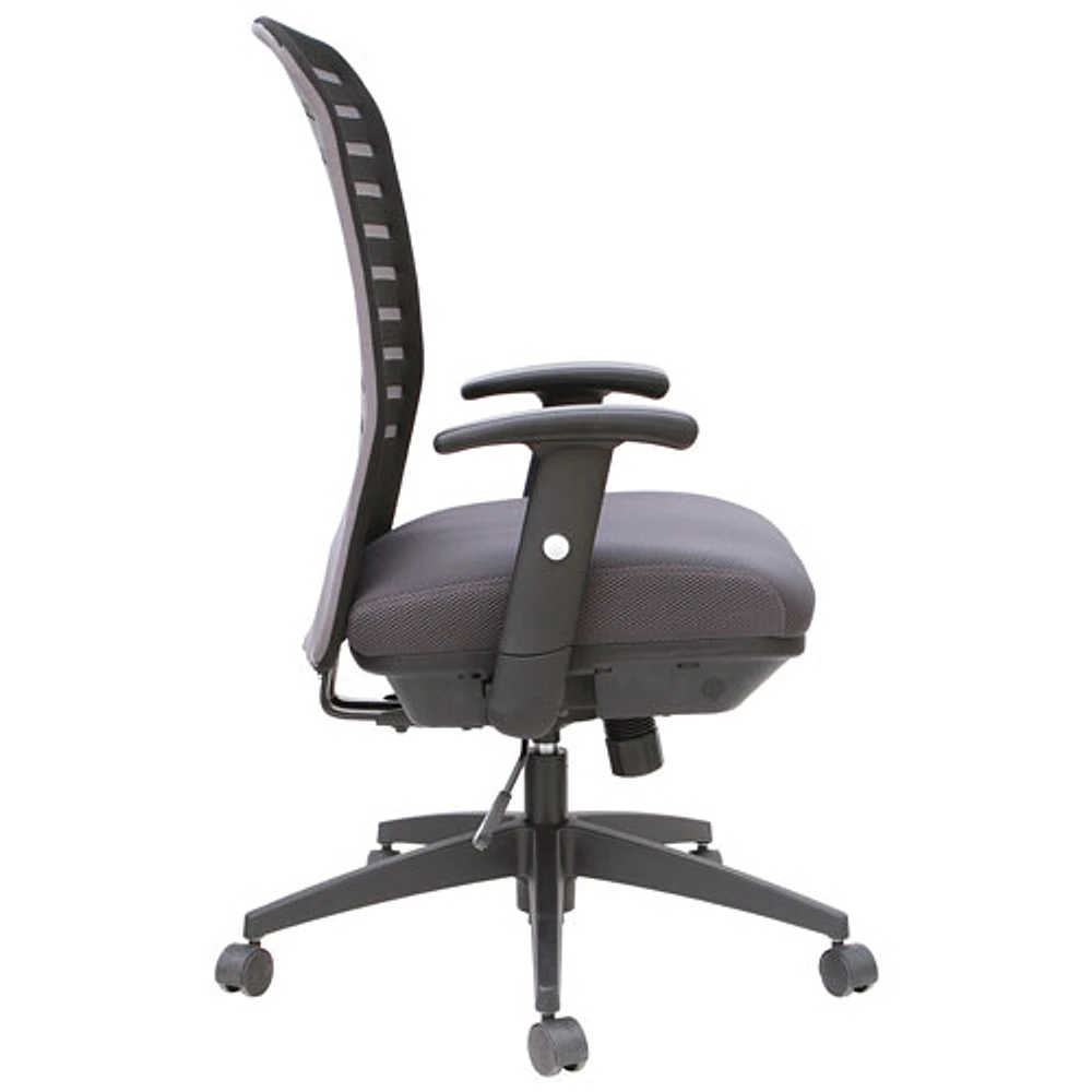 Fauteuil de bureau ergonomique en tissu à dossier élevé de TygerClaw - Noir