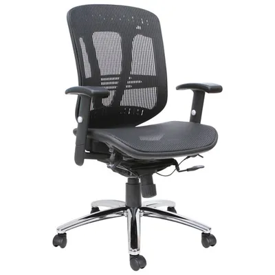 Fauteuil de bureau ergonomique à dossier mi-hauteur en maille de TygerClaw - Noir