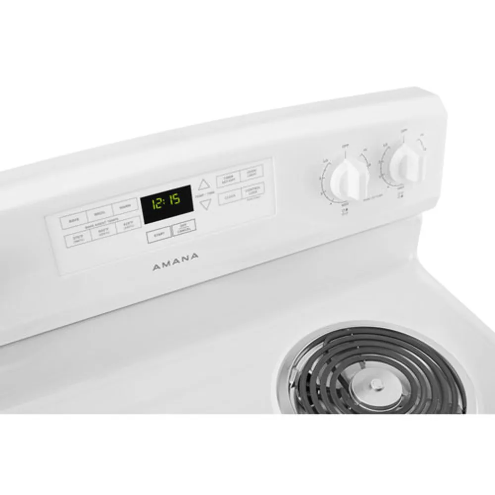 Amana 30" 4.8 Cu. Ft. Freestanding Electric Coil Top Range (YACR4303MFW) - White