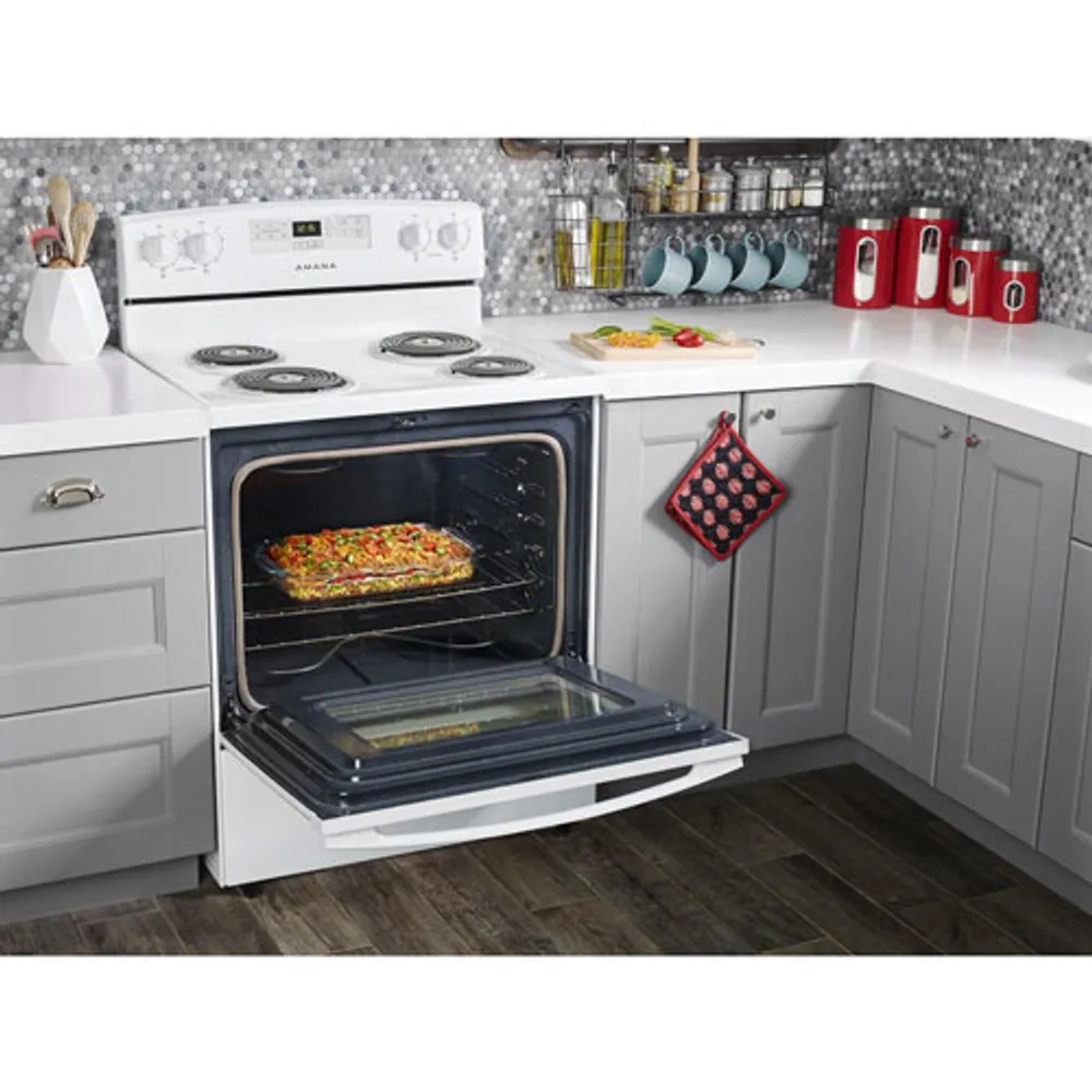 Amana 30" 4.8 Cu. Ft. Freestanding Electric Coil Top Range (YACR4303MFW) - White