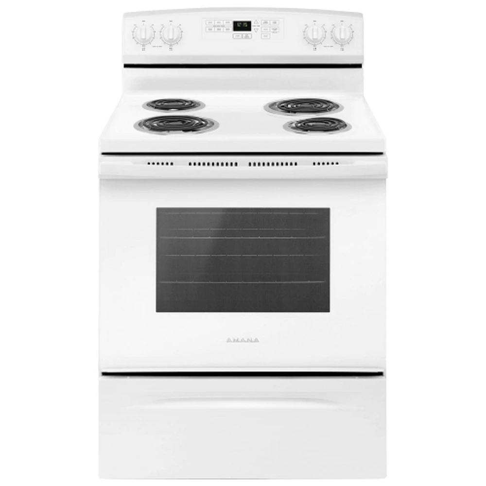 Amana 30" 4.8 Cu. Ft. Self-Clean Freestanding Electric Coil Top Range (YACR4503SFW) - White