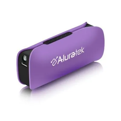 Aluratek 2600MAH Portable Battery Charger with LED Flashlight Purple (APBL01FSV)