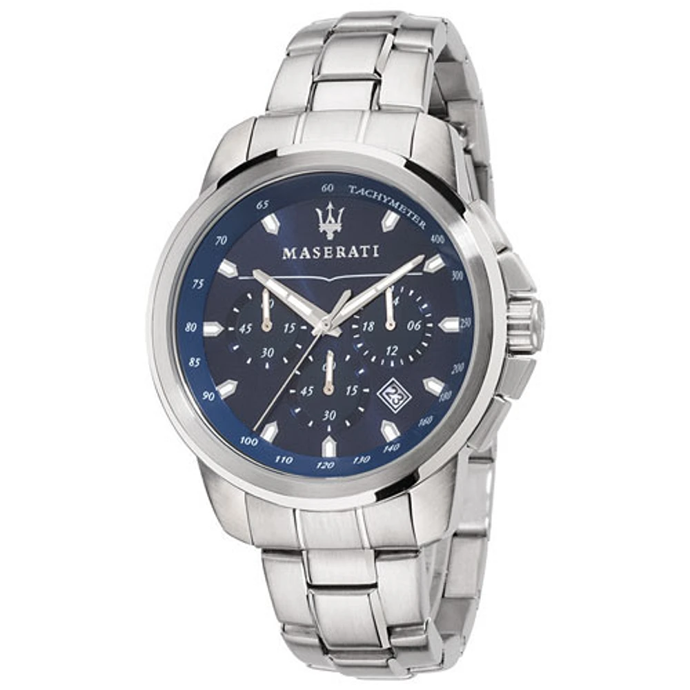 Maserati Successo 44mm Men's Analog Sport Watch with Chronograph - Silver/Blue