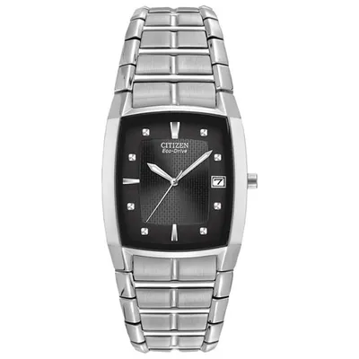 Citizen Paradigm Eco-Drive Watch 33mm Men's Watch - Silver-Tone Case, Bracelet & Black Dial
