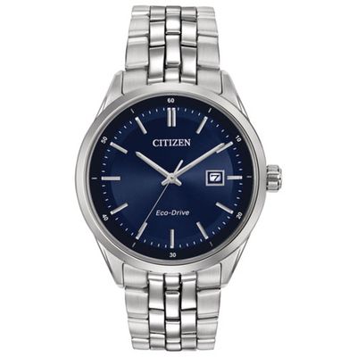 Citizen Addysen Eco-Drive Watch 41mm Men's Watch - Silver-Tone Case, Bracelet & Blue Dial