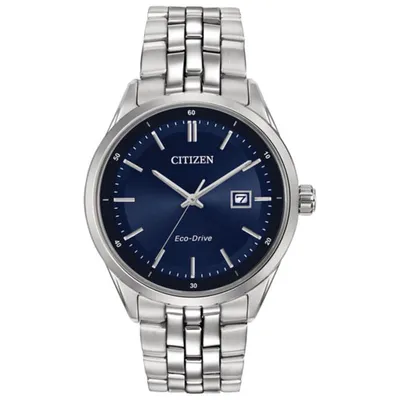 Citizen Addysen Eco-Drive Watch 41mm Men's Watch - Silver-Tone Case, Bracelet & Blue Dial