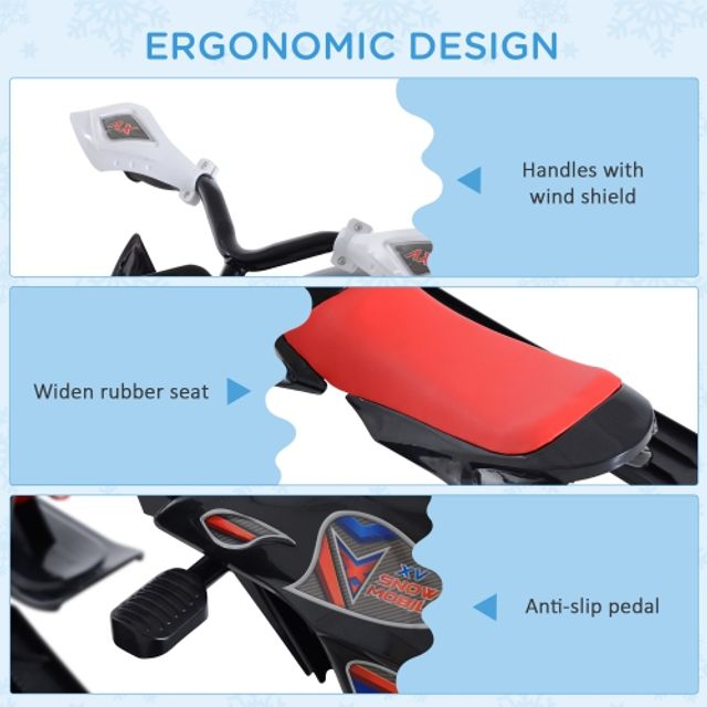 Soozier Snow Mobile Scooter Outdoor Winter Sled Motor Snow Racer Rush  Sledge Exciting Children