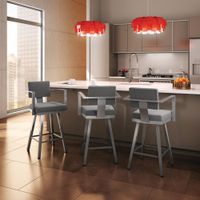 Akers Modern Counter Height Barstool - Magnetite/Cloud