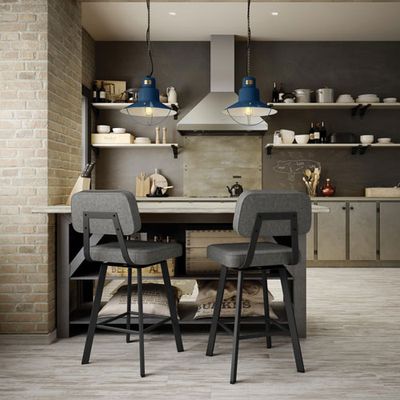 Clarkson Contemporary Counter Height Barstool - Black Coral/Elephant