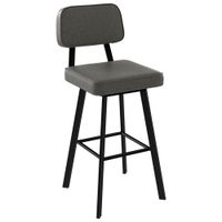 Clarkson Contemporary Bar Height Barstool - Black Coral/Elephant