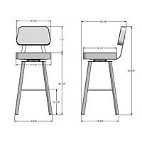 Clarkson Contemporary Bar Height Barstool - Black Coral/Elephant