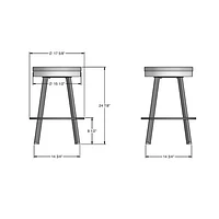 Tabouret de bar moderne à hauteur de comptoir Warner