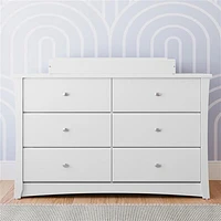 Storkcraft Crescent 6-Drawer Nursery Dresser-White