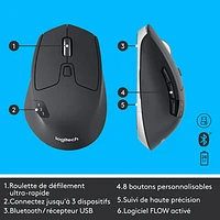 Ensemble avec souris optique et clavier ergonomiques Bluetooth MK850 de Logitech - Français