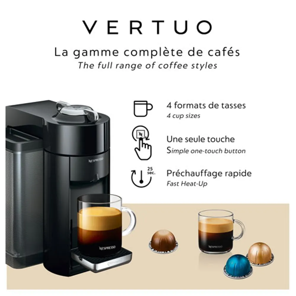  Nespresso Vertuo Coffee and Espresso Machine by De'Longhi,  Piano Black: Home & Kitchen