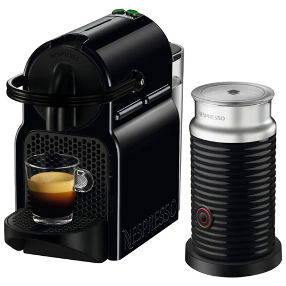 Nespresso Inissia Espresso Machine by De'Longhi with Aeroccino Milk Frother - Black