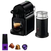 Nespresso Inissia Espresso Machine by De'Longhi with Aeroccino Milk Frother - Black