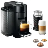 Nespresso Vertuo Coffee & Espresso Machine by De'Longhi with Aeroccino Milk Frother - Piano Black