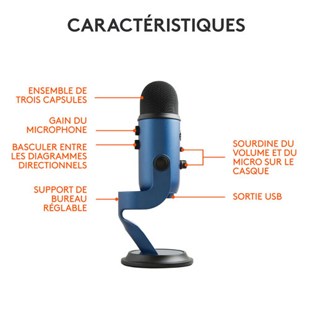 Blue Microphones Yeti USB Microphone - Midnight Blue