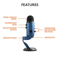 Blue Microphones Yeti USB Microphone - Midnight Blue