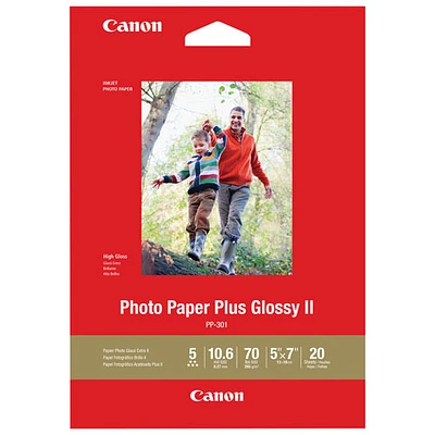 Canon 20-Sheet 5" x 7" Glossy II Photo Paper Plus