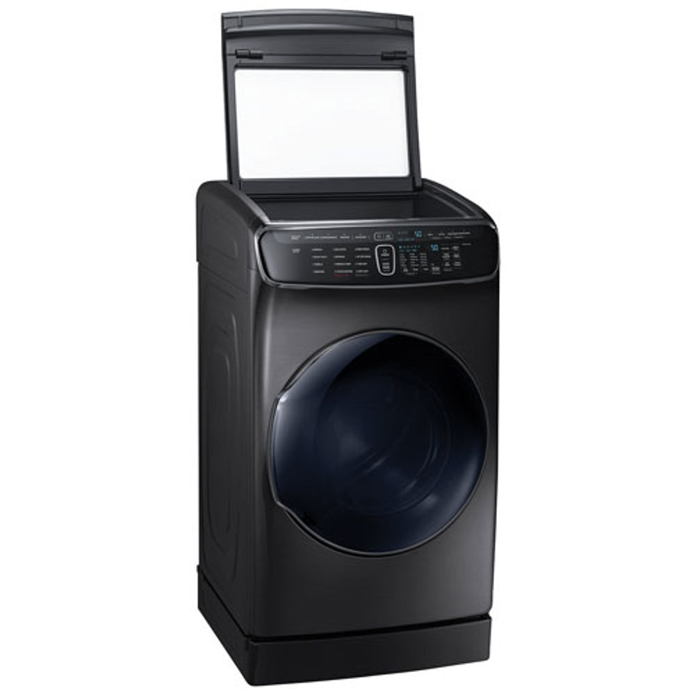 Samsung 7.5 Cu. Ft. Electric Steam Dryer with Flex Dry Compartment (DVE60M9900V) - Black Stainless