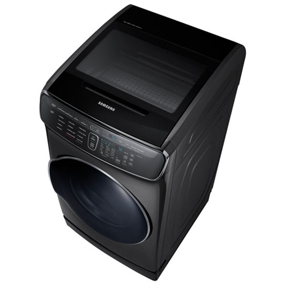 Samsung 7.5 Cu. Ft. Electric Steam Dryer with Flex Dry Compartment (DVE60M9900V) - Black Stainless