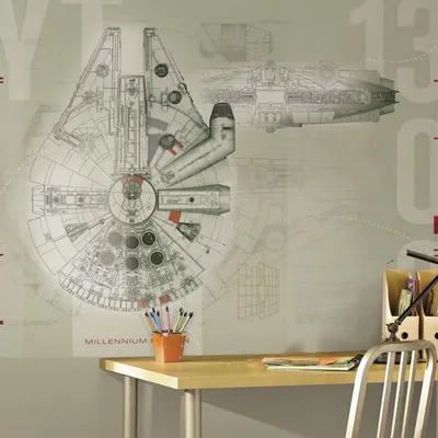 RoomMates Disney Star Wars Millennium Falcon 6' x 7.5' Wallpaper Mural