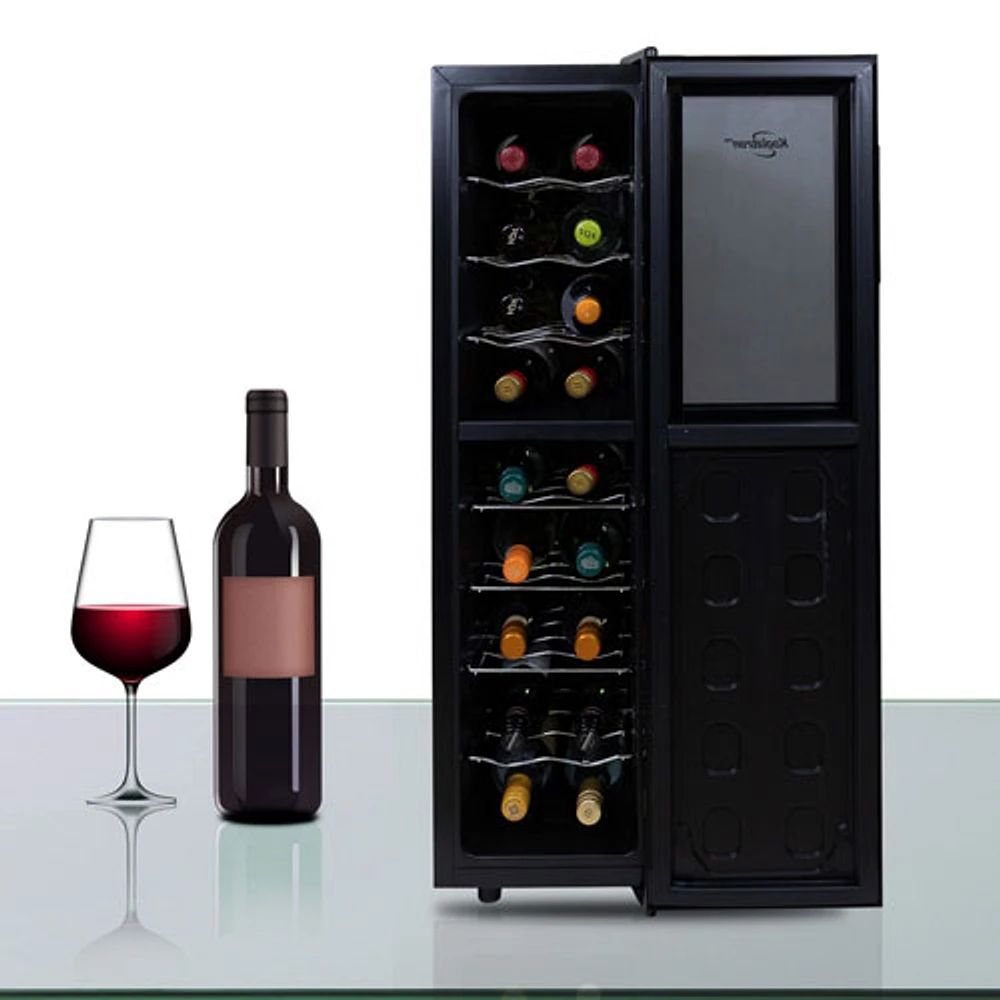 Koolatron 18-Bottle Slim Dual Zone Freestanding Wine Cooler / Wine Fridge