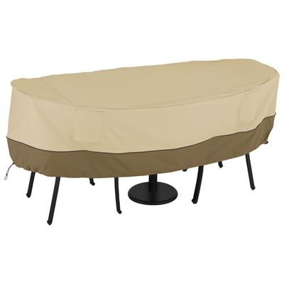 Classic Accessories Veranda Water Resistant Round Bistro Table Patio Cover - 80" x 24" x 40" - Beige