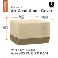 Classic Accessories Veranda Water Resistant Air Conditioner Cover - 26.5" x 17.5" x 15.5" - Beige