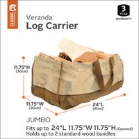 Classic Accessories Veranda Water Resistant Log Carrier - 24" x 11.75" x 11.75" - Beige
