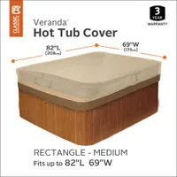 Classic Accessories Veranda Water Resistant Hot Tub Cover - 69" x 82" - Beige